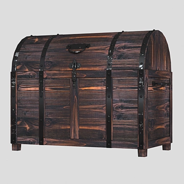 Wooden Chest: 3D Model, 325x593x500h 3D model image 1 