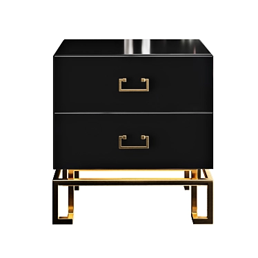 Garda Decor Black Cabinet with Drawers 3D model image 1 