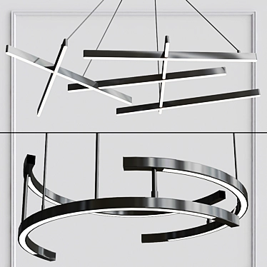 Elegant Maytoni Line LED Pendant Chandelier 3D model image 1 