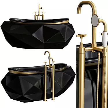 Luxury Diamond Bathtub - Timeless Elegance for Your Bathroom 3D model image 1 