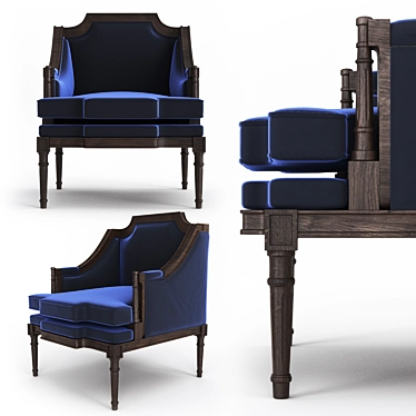 Elegant Vintage Accent Chair 3D model image 1 