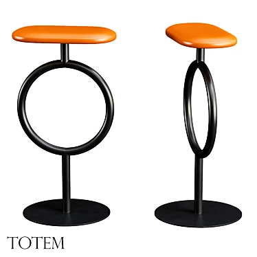 Modern Upholstered Steel Stool 3D model image 1 