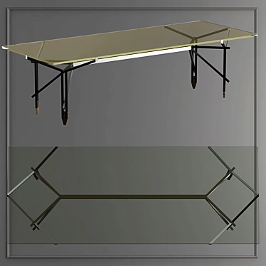 Elegant Glass and Steel Table 3D model image 1 