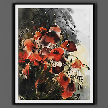 Sleek Black Framed Art 3D model image 1 