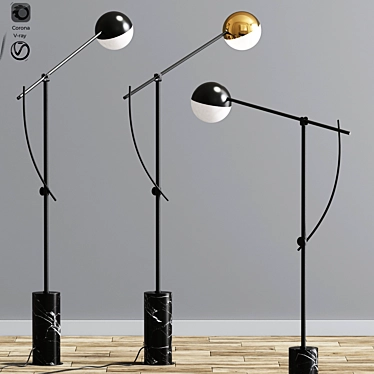 Elegant Balancer Floor Lamp 3D model image 1 