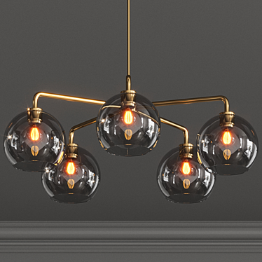 Clear Glass Globe Chandelier 3D model image 1 