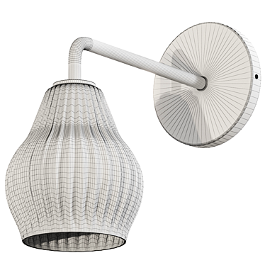 Elegant Glass Ribbed Sconce 3D model image 1 