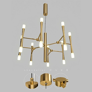 Elegant Golden Pendant Lamp by Lampatron 3D model image 1 