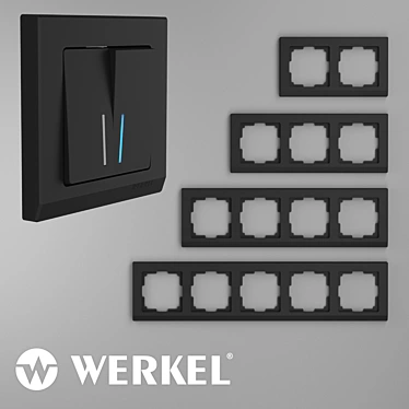 Sleek Black Frames for Switches 3D model image 1 