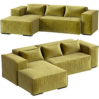 Origami Stone Sofa: Elegant & Modern 3D model image 1 