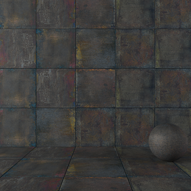 Iron Denim Stone Set Tile 3D model image 1 