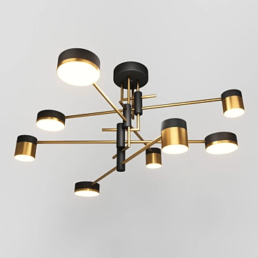 Modern Black Metal Pendant Light 3D model image 1 