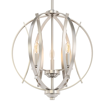 Modern Brushed Nickel Pendant Light 3D model image 1 