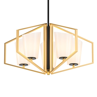 Elegant Gold and Black Chandelier 3D model image 1 