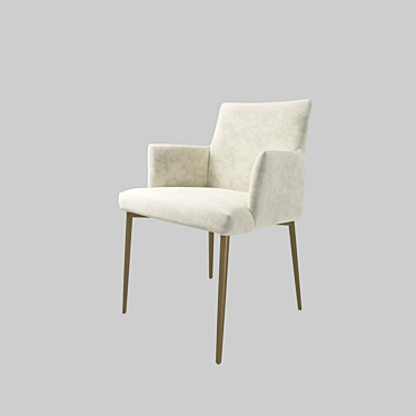 Sleek Steel Armchair: Bontempi Mila 3D model image 1 