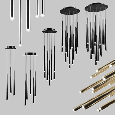 Cascade Modern Forms Disc Lights - 3/5/9/15/21 Bulbs 3D model image 1 