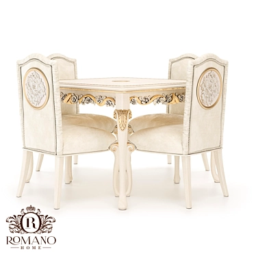 Handcrafted Nicole Romano Home Dining Set 3D model image 1 