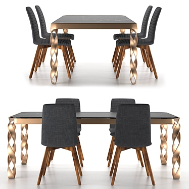 Modern Dining Table for 3 3D model image 1 