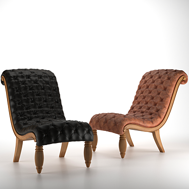 Elegant Ergonomic Chaise Lounge 3D model image 1 