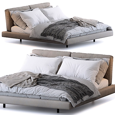 Elegant OZIUM Bed: Perfect Comfort 3D model image 1 