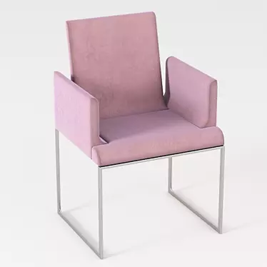 Minimalist Velvet Chair: Hemingway by Casadesus 3D model image 1 