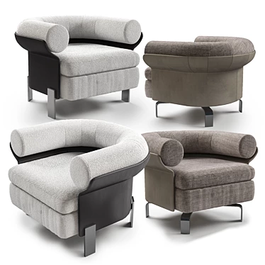 Mattia Swivel Armchair: Sophisticated Comfort for any Space 3D model image 1 