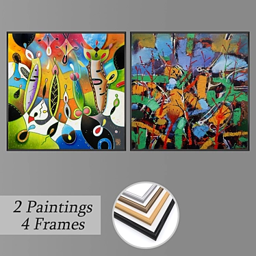 Modern Wall Art Set with Multiple Frame Options 3D model image 1 