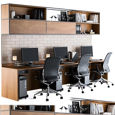 Modern Office Furniture Set 05 3D model image 1 