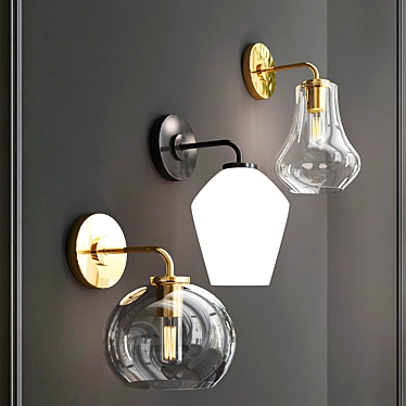 Elegant Arren Wall Sconces 3D model image 1 