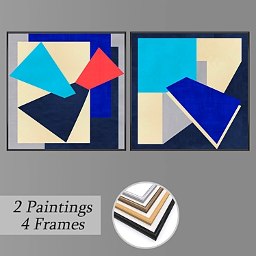 Modern Wall Art Set No. 1665 3D model image 1 