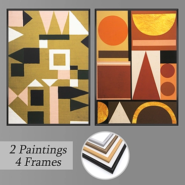 Modern Wall Art Set - No. 1672 3D model image 1 