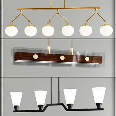 Elegant Suspension Light Collection 3D model image 1 