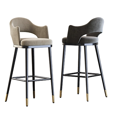  Rustic Adjustable Barstool 3D model image 1 