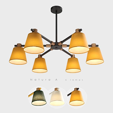 Elegant Natura A 6-Lamp Chandelier 3D model image 1 