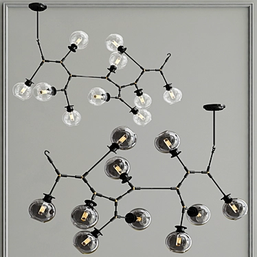 Modern Atom 10 Pendant Light 3D model image 1 