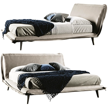 Piuma Bed: Luxury Comfort with Natuzzi 3D model image 1 