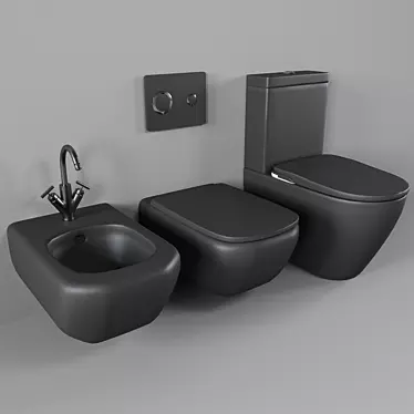 Title: Palomba Bidet Toilet Set - Laufen & Roca 3D model image 1 