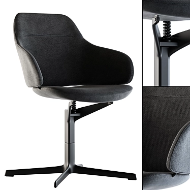 Sleek Fabric Office Chair 3D model image 1 