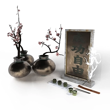 Sakura Harmony Decor Set 3D model image 1 