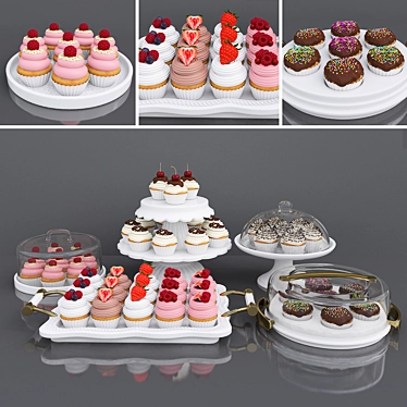 Delicious Cupcake Collection 3D model image 1 