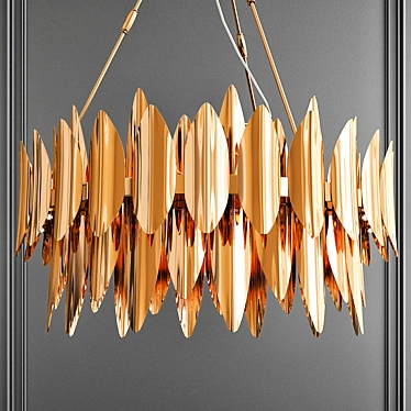 Regal Gold Eagle Chandelier 3D model image 1 