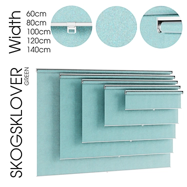 SKOGSKLÖVER Green Roller Blind 3D model image 1 