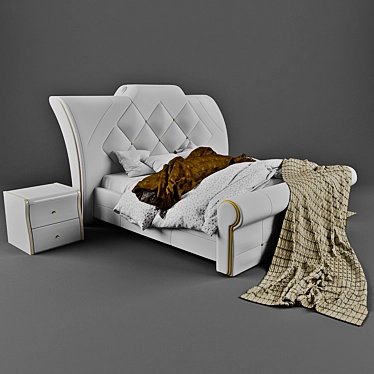 Italian Manufacturer King Size Bed 3D model image 1 