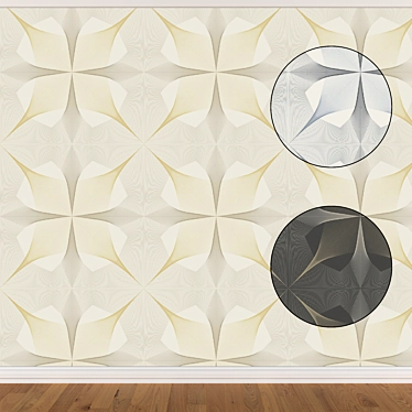 Versatile Wallpaper Set: 3 Seamless Textured Options 3D model image 1 