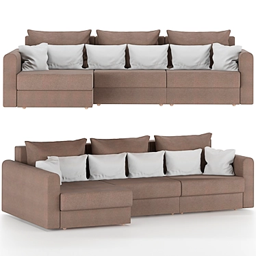 Modena Corner Sofa Bed with Animation 3D model image 1 