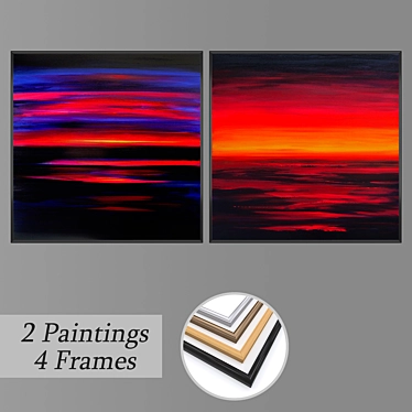 Elegant Set: Wall Paintings 3D model image 1 