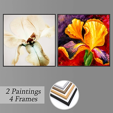 Artistic Collection: Set of Frames & Paintings 3D model image 1 