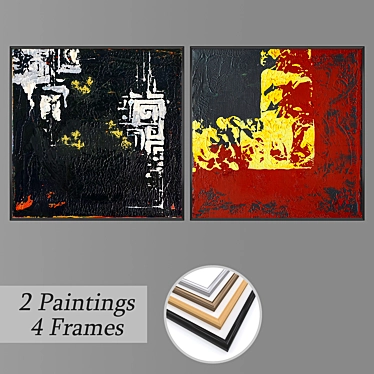 Modern Wall Art Set with Multiple Frame Options 3D model image 1 