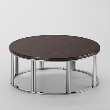 Sleek Metal Coffee Table 3D model image 1 