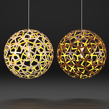 Minimalist Circle Lamp 35cm 3D model image 1 